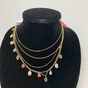 NWT Loft Ann Taylor multi-strand gold necklace